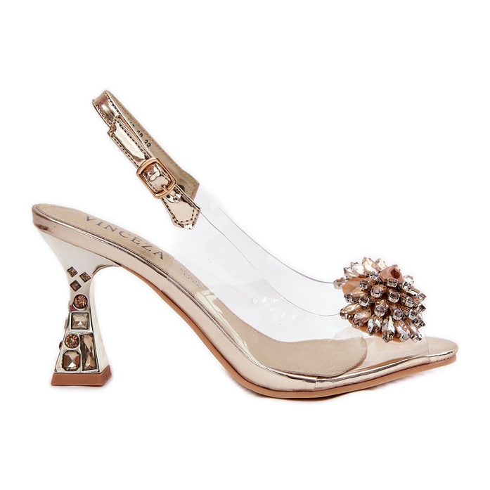 Vinceza Tocuri înalte transparente cu cristale Vincez PLN 70116 Zlotys de aur