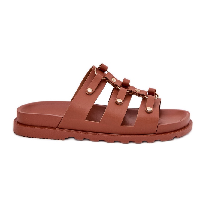 Inna Papuci pentru femei cu dungi de cămilă maro