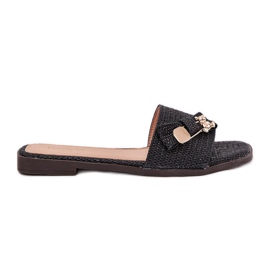 Inna Flip -flop -uri pentru femei cu un arc negru