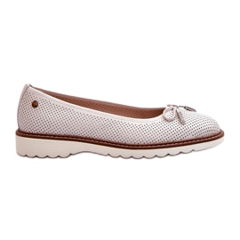 Balerina ajurata de dama din piele naturala Maciejka P6509-11 alb Balerina ajurata de dama din piele naturala Maciejka P6509-11 alb