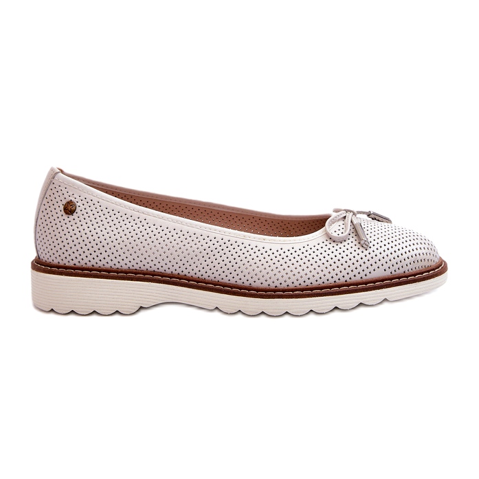 Balerina ajurata de dama din piele naturala Maciejka P6509-11 alb Balerina ajurata de dama din piele naturala Maciejka P6509-11 alb