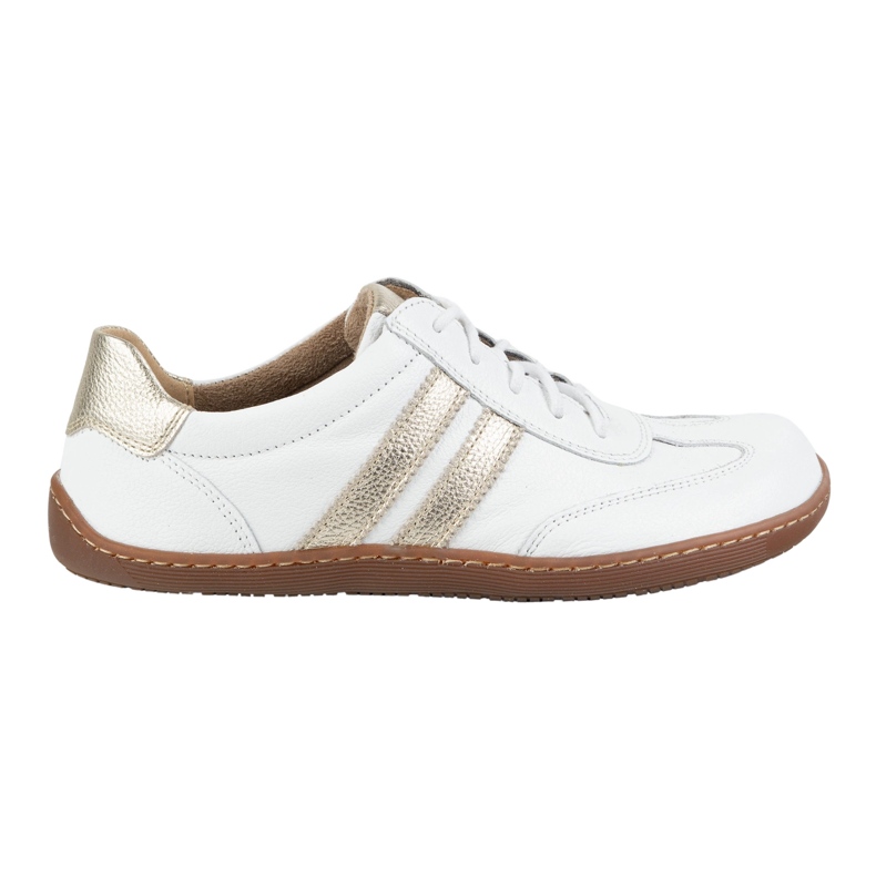 Olivier Pantofi minimalisti din piele pentru femei desculță 1287 Alb cu adidași din aur Olivier Pantofi minimalisti din piele pentru femei desculță 1287 Alb cu adidași din aur