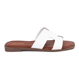 Sergio Leone Flip -flops alb cu un deget pătrat Sergio Leone Flip -flops alb cu un deget pătrat