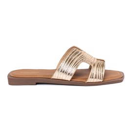 Sergio Leone Flip -flops auriu cu un deget pătrat de aur