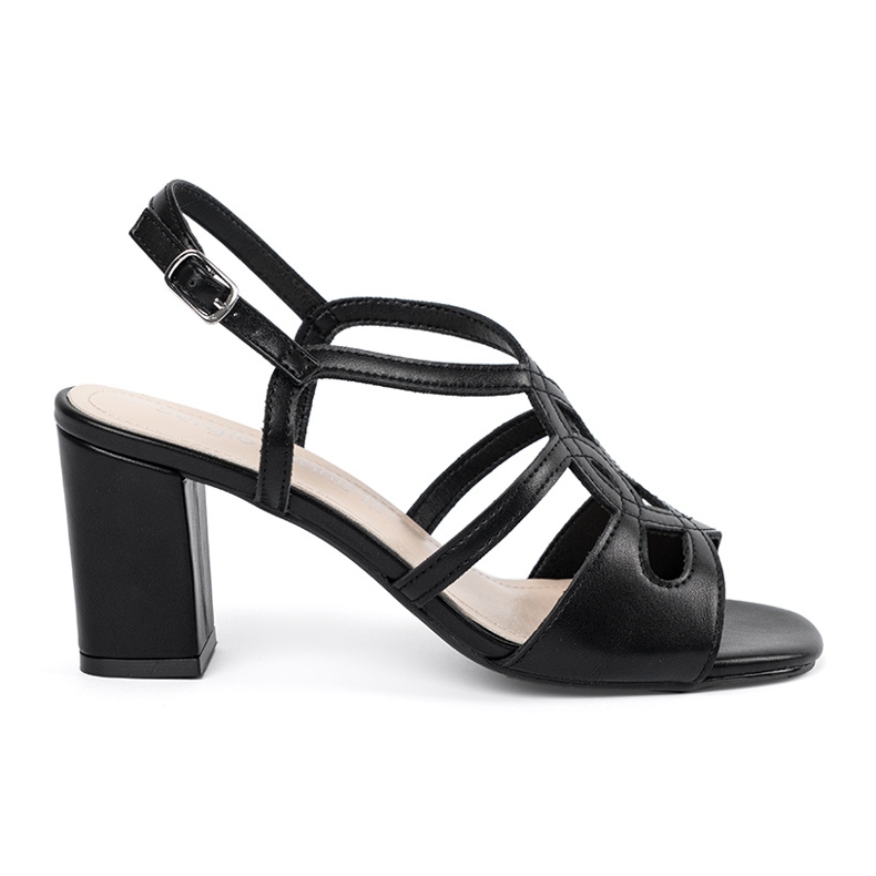 Sergio Leone Sandale de damă negre cu toc înalt negru