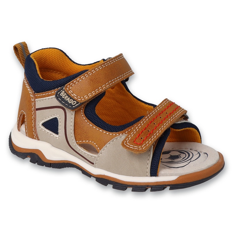 Sandale pentru copii Befado cu inserție din piele 170P099 maro-bej Sandale pentru copii Befado cu inserție din piele 170P099 maro-bej