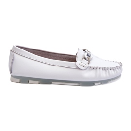 Mocasini De Dama Piele Cu Decorat, Alb S.Barski LR339 Mocasini De Dama Piele Cu Decorat, Alb S.Barski LR339