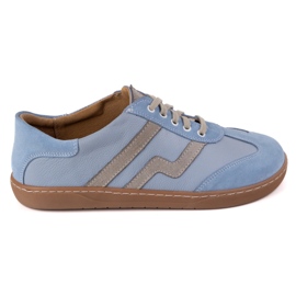 Pantofi de piele pentru femei desculți Olivier Eliza Blue albastru