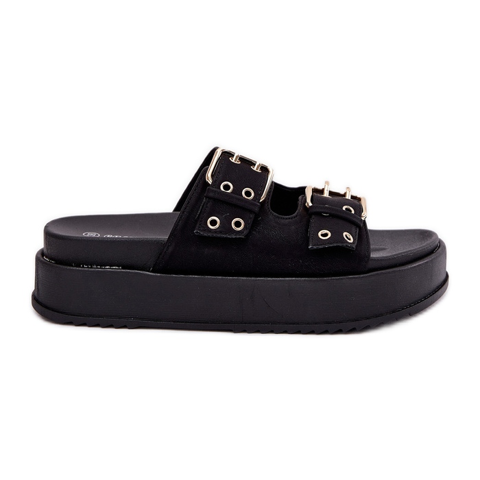 Inna Flip -flops pentru femei cu cleme pe platformă neagră negru