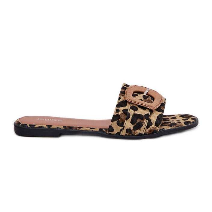 Inna Flip -flops pentru femei cu o cataramă decorativă de leopard maro Inna Flip -flops pentru femei cu o cataramă decorativă de leopard maro