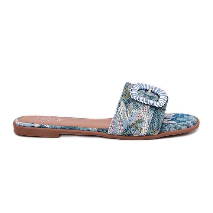 Inna Flip -flops pentru femei cu o cataramă albastră decorativă albastru