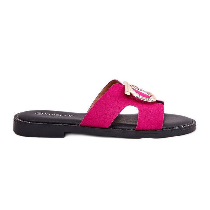 Vinceza Flip -flops pentru femei cu un decor Vincez 17381 Fuchsia roz