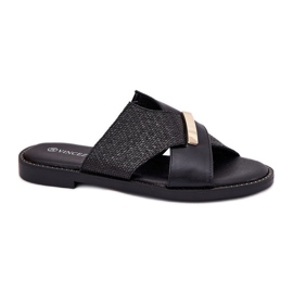 Tocuri plate pentru femei cu un decorativ Vinceza 17385 Detaliu negru Tocuri plate pentru femei cu un decorativ Vinceza 17385 Detaliu negru