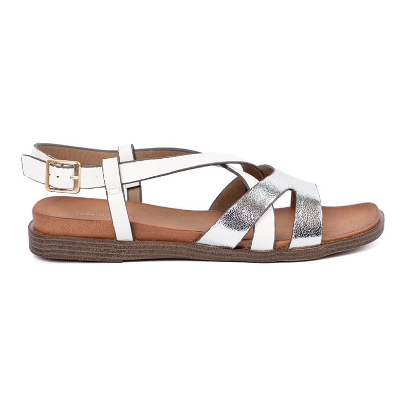 Sandale albe plate Sergio Leone Sandale albe plate Sergio Leone