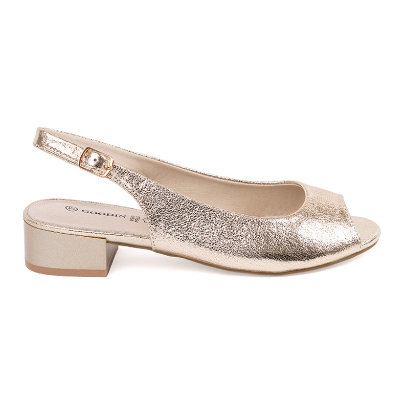 Goodin Sandale aurii cu toc mic de aur