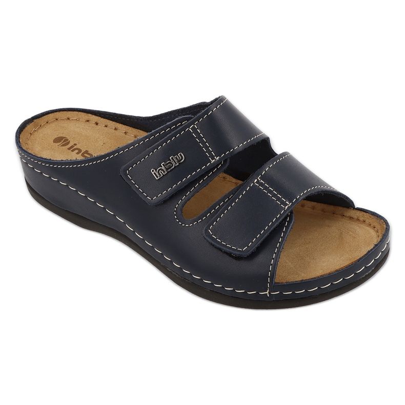 Inblu, flip -ul din piele pentru femei -Flops 158d001 Navy Blue albastru