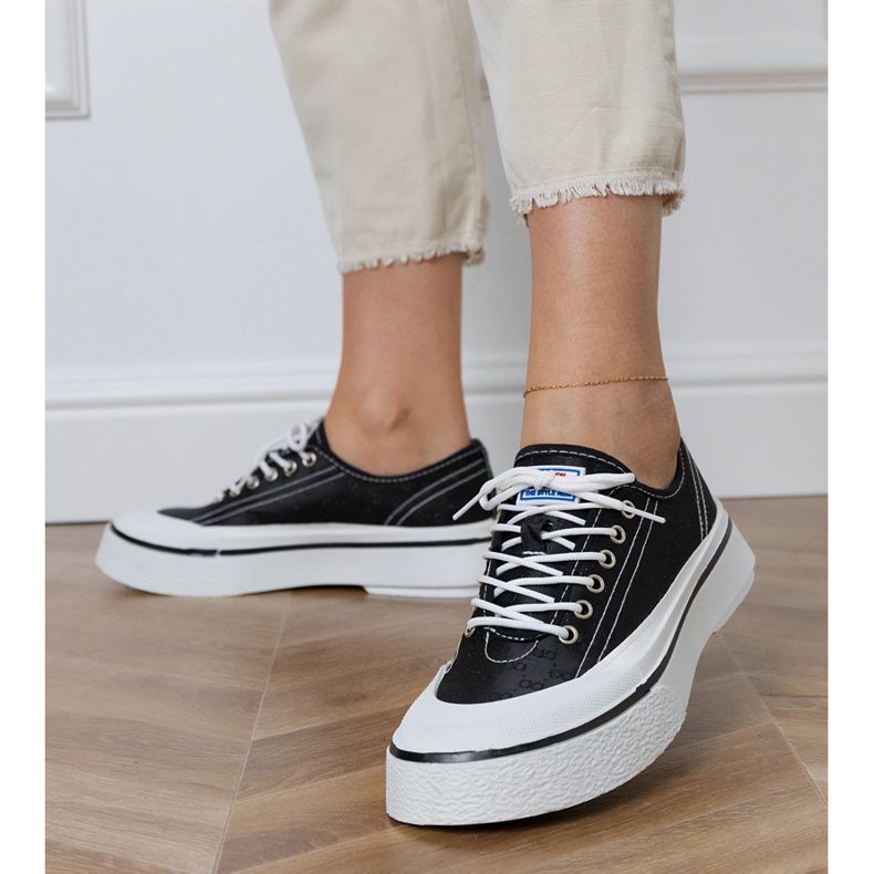 Tenisi de dama negri cu platforma negru Tenisi de dama negri cu platforma negru