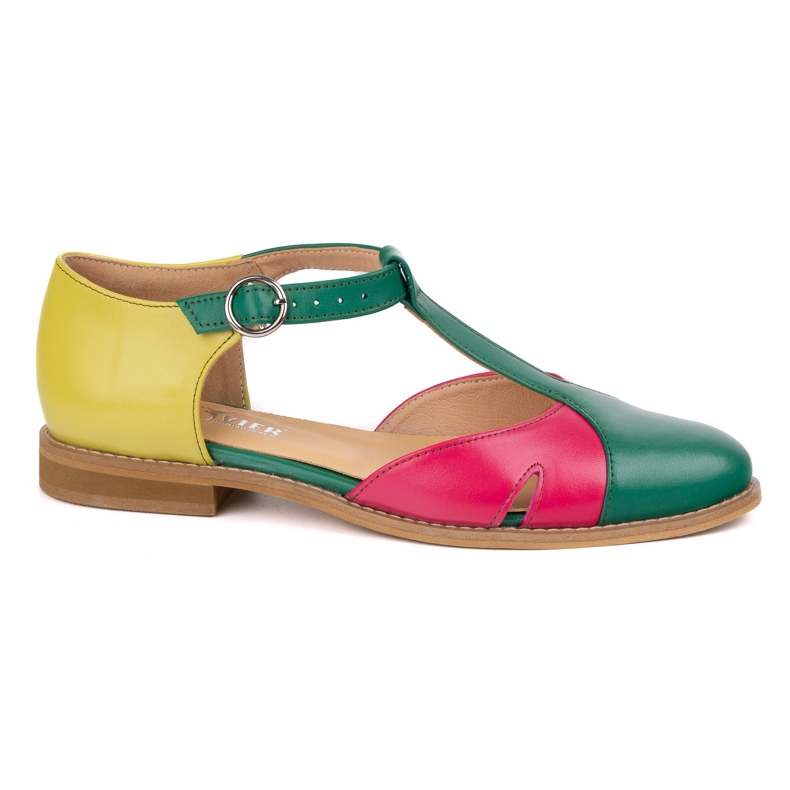 Olivier Sandale din piele pentru femei 4240/35 Ziel/Roz/Zol verde Olivier Sandale din piele pentru femei 4240/35 Ziel/Roz/Zol verde