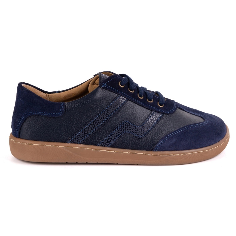 Pantofi de piele pentru femei desculți Olivier Eliza Navy Blue albastru