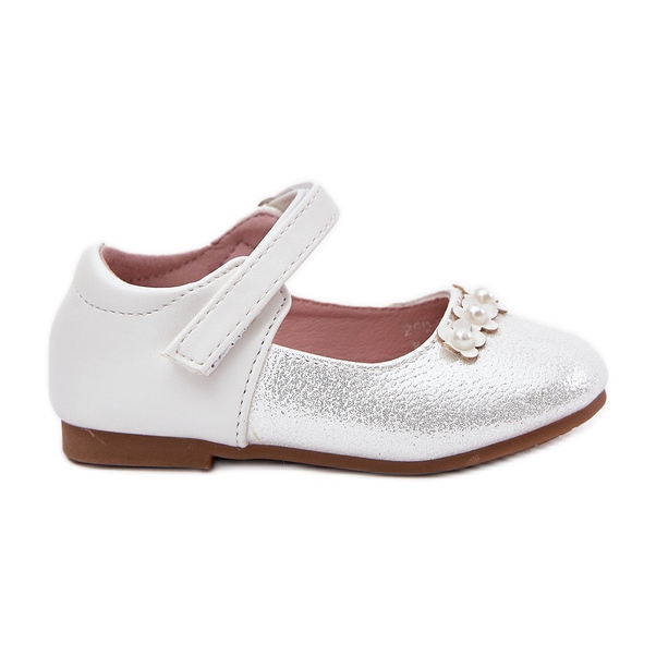 EVento Balerinele pentru copii Velcro cu flori albe