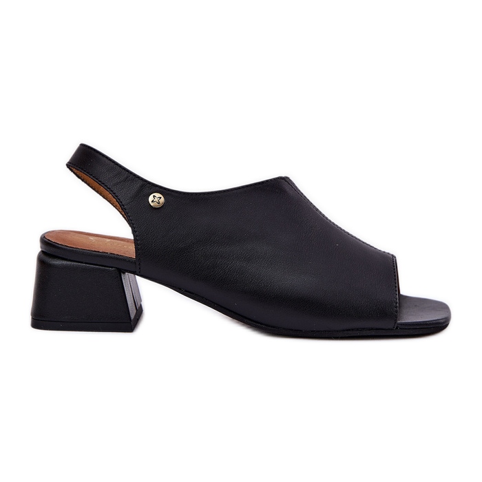 Sandale din piele pentru femei pe Maciejka 06975-01 Negru