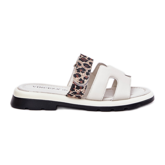 Flip Flops din piele pentru femei Vinceza 66769 Bell Light bej Flip Flops din piele pentru femei Vinceza 66769 Bell Light bej