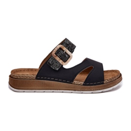 Flip -flop -uri ușoare pentru femei cu cataramă neagră Inblu GS000055 negru