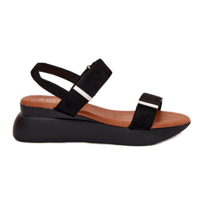 Sandale negre pentru femei pe pene negru Sandale negre pentru femei pe pene negru