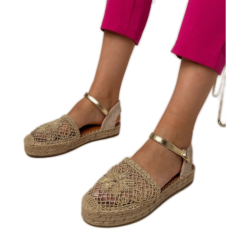 Openwork Espadrilles sandale de aur Openwork Espadrilles sandale de aur