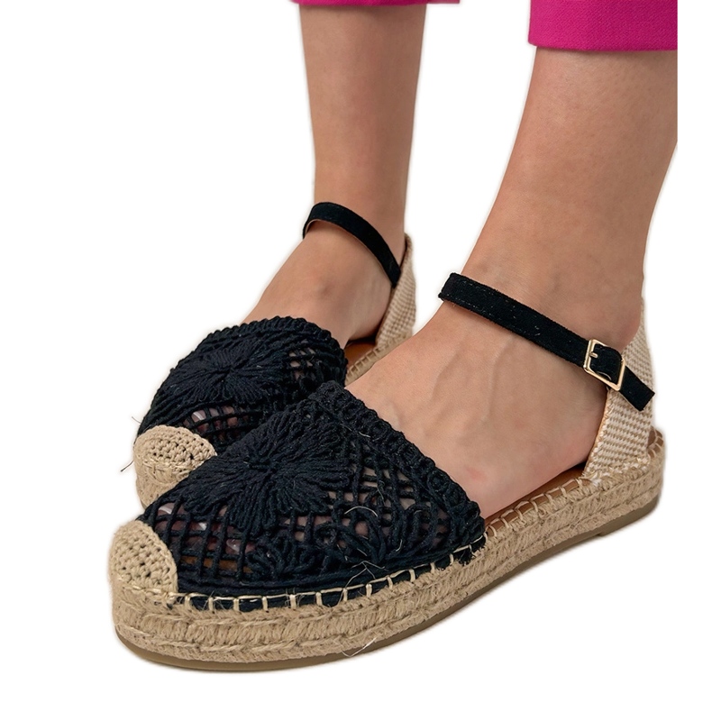Sandale deschise espadrilles negre negru