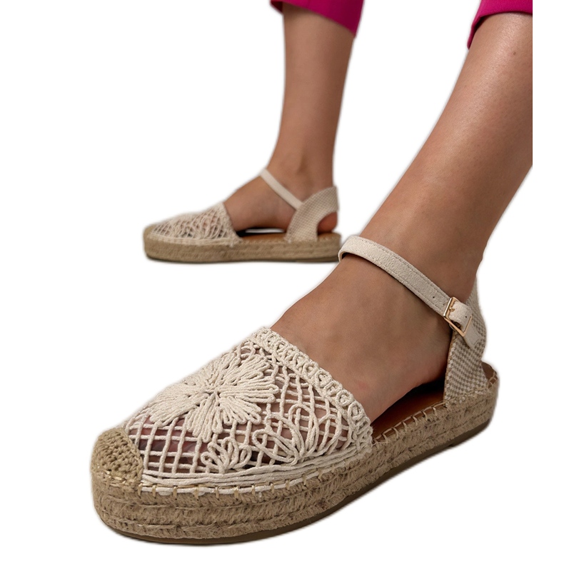 Sandale bej sandale deschise espadrilles Sandale bej sandale deschise espadrilles