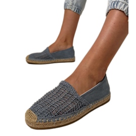 Blue Openwork Espadrilles pe platformă albastru
