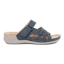 Seastar Flip -flops pentru femei albastre cu velcro albastru