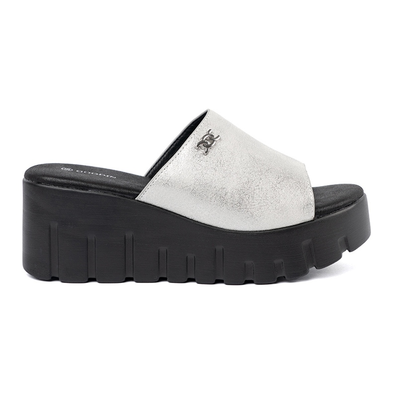 Goodin Flip -flops argintiu pe o platformă neagră