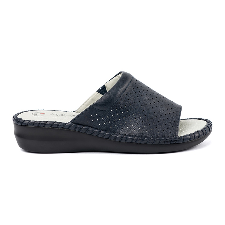 J. Star Flip -flops cu un insert de piele albastru bleumarin