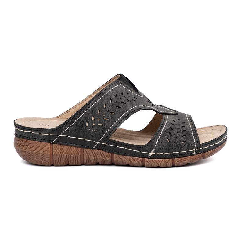 Papuci negri cu pană negru