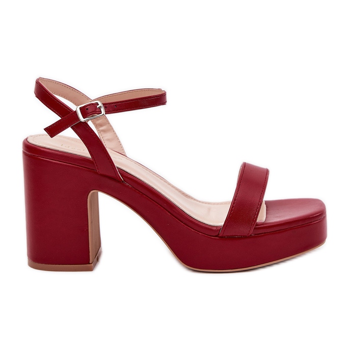 Sandale din piele ecologică pe postul de visiniu roșu Sandale din piele ecologică pe postul de visiniu roșu