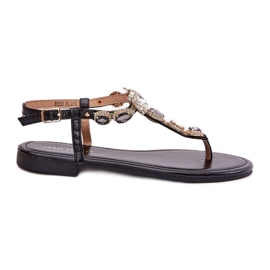 Sandale de femei cu cristale negre cu cristale negre negru Sandale de femei cu cristale negre cu cristale negre negru