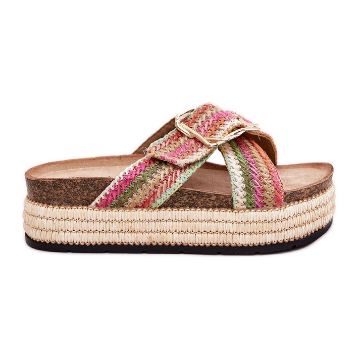 Flip -flops pentru femei pe platformă cu împletitură și multikolor Golden Klam multicolor Flip -flops pentru femei pe platformă cu împletitură și multikolor Golden Klam multicolor