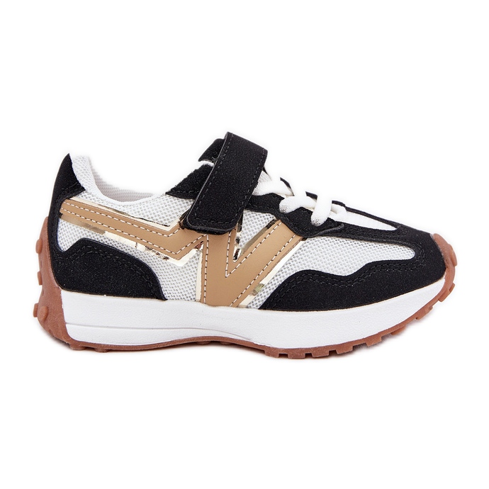Adidași pentru copii cu velcro alb și alb negru