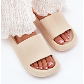 Flip-flops de damă, de culoare bej deschis, din spumă, cu talpă groasă Flip-flops de damă, de culoare bej deschis, din spumă, cu talpă groasă