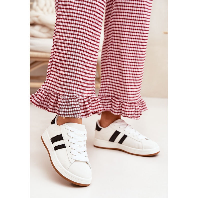 Pantofi sport de adidași pentru femei cu alb din piele eco