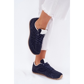 Încălțăminte sport pentru femei cu Eco Suede Blue Blue albastru