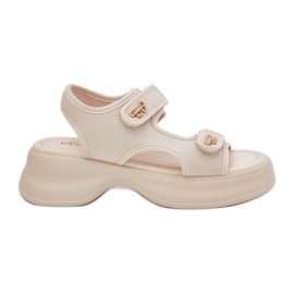 EVento Sandale pentru femei cu detalii aurii bej