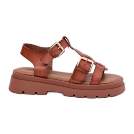 EVento Sandale pentru femei din piele eco cu catarame de cămile maro