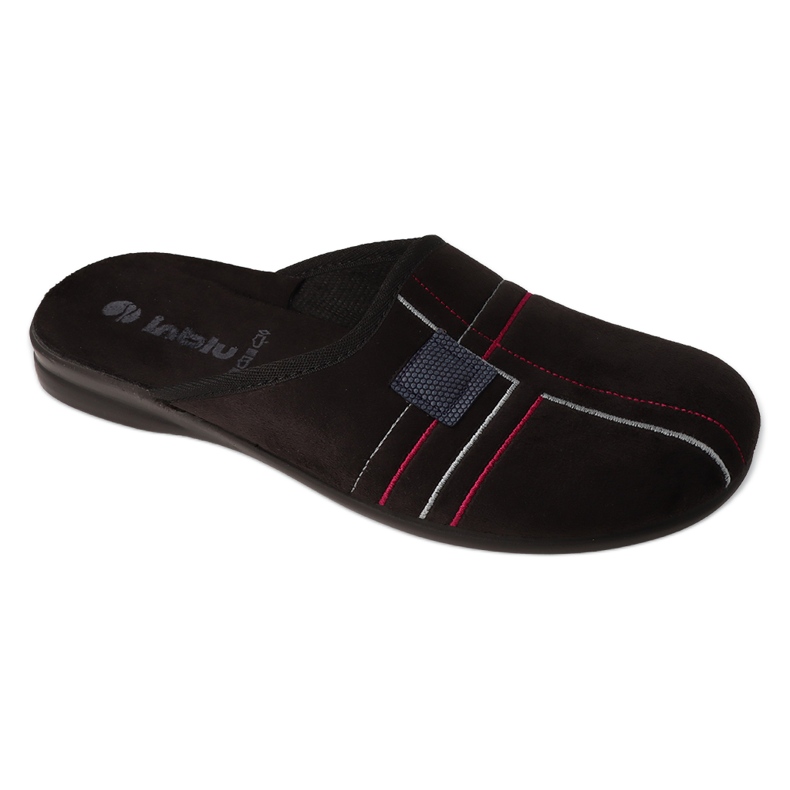 Papuci barbatesti Inblu cu model geometric 155M026 negru