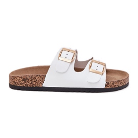 EVento Flip -flops pentru femei cu piele albă eco cu catarame EVento Flip -flops pentru femei cu piele albă eco cu catarame