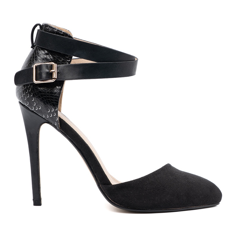 Goodin Tocuri înalte negre cu o centură în jurul gleznei negru