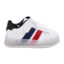 Pantofi sport pentru copii cu o talpă strălucitoare albă și albă Pantofi sport pentru copii cu o talpă strălucitoare albă și albă