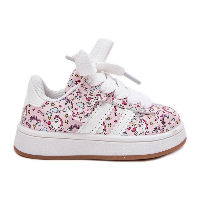 Pantofi sport pentru fete cu un motiv unicorn roz Pantofi sport pentru fete cu un motiv unicorn roz